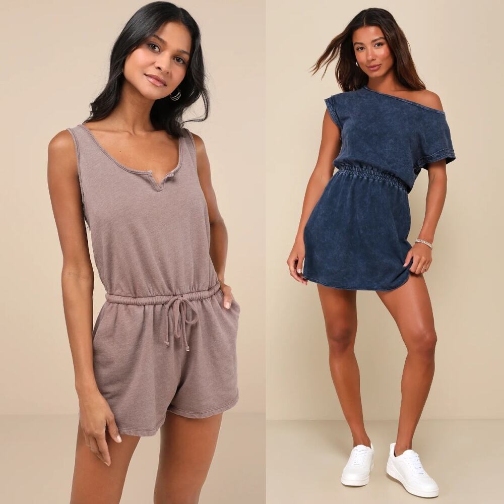 NWT Lulus Definite Beauty Mini Dress & Sleeveless Lounge Romper Bundle Size M